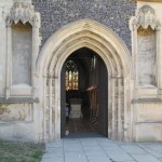 Wolsey's fine canopied niches flanking the west door