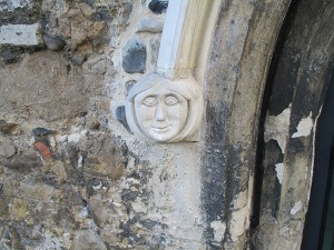 Carving on doorway